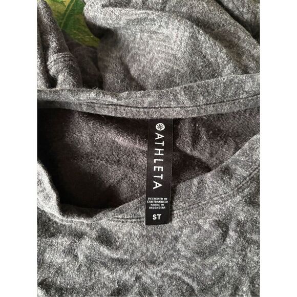Athleta pullover women’s sweatshirt black gray size small Tall tencel blend - Picture 2 of 12